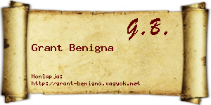 Grant Benigna névjegykártya